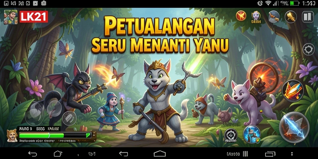 Screenshot menampilkan aksi seru dalam permainan petualangan LK21.