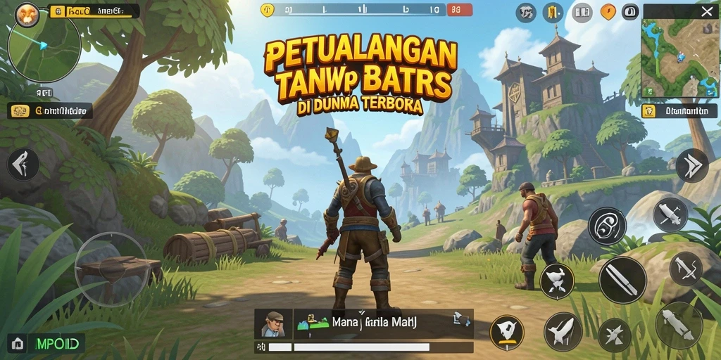 Screenshot MPOID menampilkan petualangan seru dalam dunia open world.