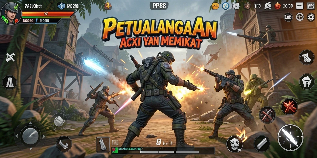 Screenshot permainan PP88 menampilkan action gameplay yang mendebarkan.