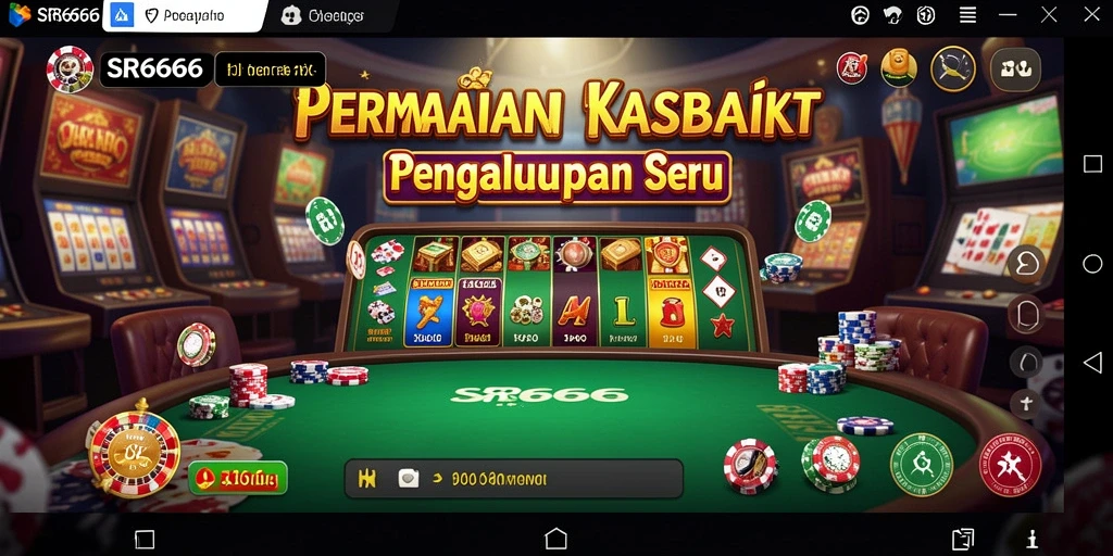 Gameplay seru di SR6666 menampilkan suasana Kasino yang hidup.