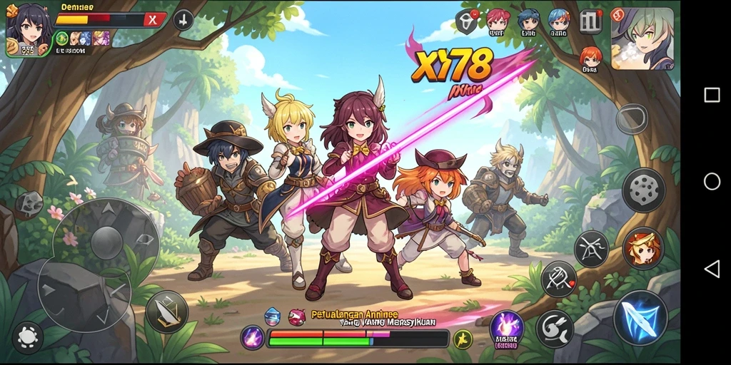 Tampilan gameplay X78 yang menakjubkan dengan karakter Anime